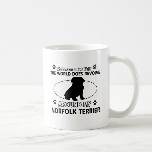 世界は私のノーフォークテリアのまわりで回転します コーヒーマグカップ (右)