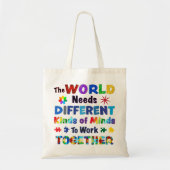 世界は種違う類の心を必要 トートバッグ (正面)