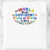 世界は種違う類の心を必要 楕円形シール (バッグ)