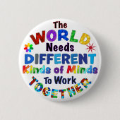 世界は種違う類の心を必要 缶バッジ (正面)