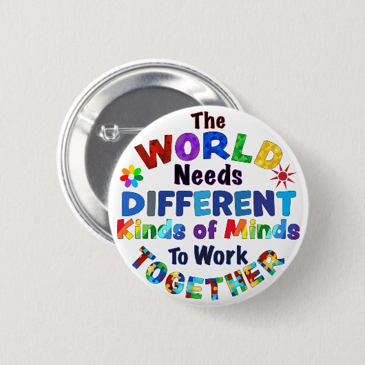 世界は種違う類の心を必要 缶バッジ (正面&裏面)