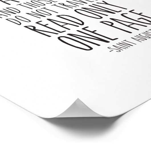 世界は聖アウグスティヌス引用文 ポスター (角)