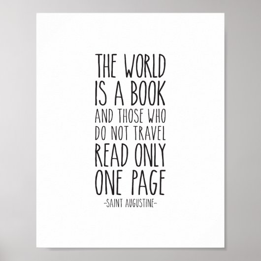 世界は聖アウグスティヌス引用文 ポスター (正面)