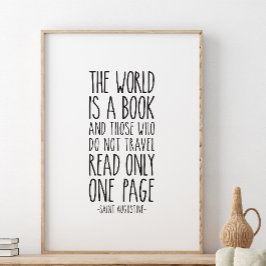 世界は聖アウグスティヌス引用文 ポスター