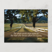 「世界は脇へ」の感動的引用文 ポストカード (正面)