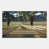 「世界は脇へ」の感動的引用文 長方形シール (正面)