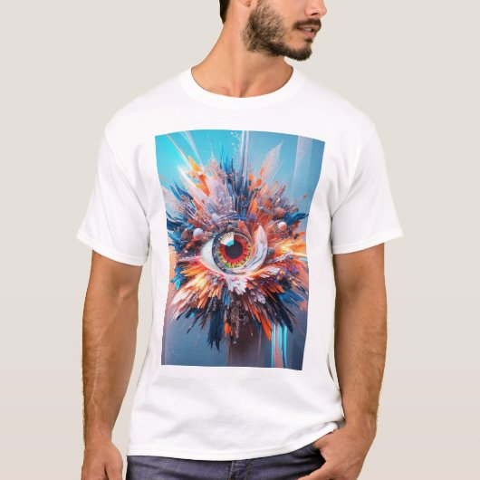 世界は視疑問に思視に始まる Tシャツ (正面)