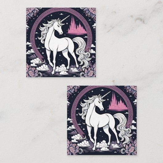 世界は語られず、最後の一角獣は解き明かす スクエア名刺 (正面/裏面)