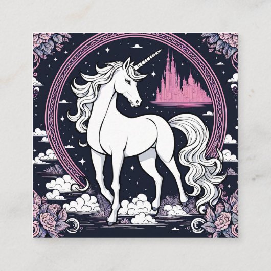 世界は語られず、最後の一角獣は解き明かす スクエア名刺 (裏面)