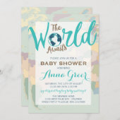 世界は赤ちゃんシャワー招待状を待っている 招待状 (正面/裏面)