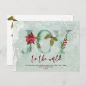 世界へのクリスマス休暇のハガキの喜び シーズンポストカード (正面/裏面)