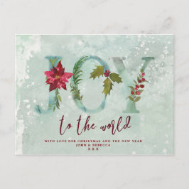 世界へのクリスマス休暇のハガキの喜び シーズンポストカード