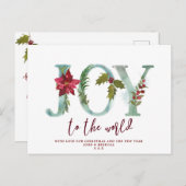 世界へのクリスマス休暇のハガキの喜び シーズンポストカード (正面/裏面)