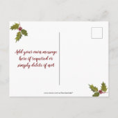 世界へのクリスマス休暇のハガキの喜び シーズンポストカード (裏面)