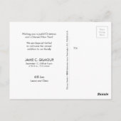 世界へのブルージョイ男の赤ちゃん誕生1stクリスマス ポストカード (裏面)