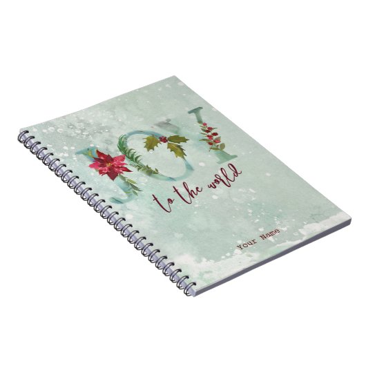 世界への冬のクリスマスの休日の喜び ノートブック (右側)