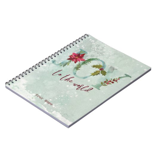 世界への冬のクリスマスの休日の喜び ノートブック (左側)