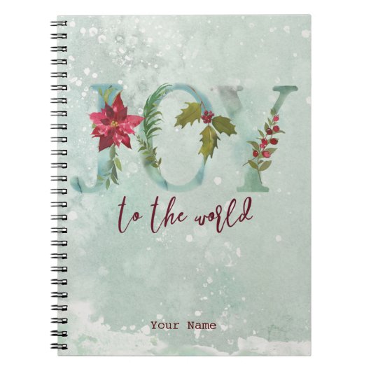 世界への冬のクリスマスの休日の喜び ノートブック (正面)