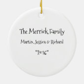 世界への喜びの記念カスタム写真クリスマス セラミックオーナメント (裏面)