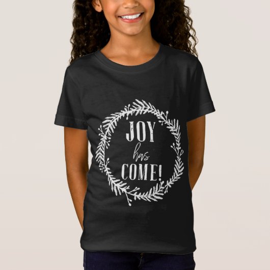世界への喜びイエスはクリスマス来が可愛い Tシャツ (正面)