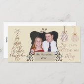 世界への喜びクリスマスカスタムの写真カード シーズンカード (正面/裏面)