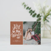 世界への喜びクリスマスカロルTerracotta写真 シーズンポストカード (スタンド正面)
