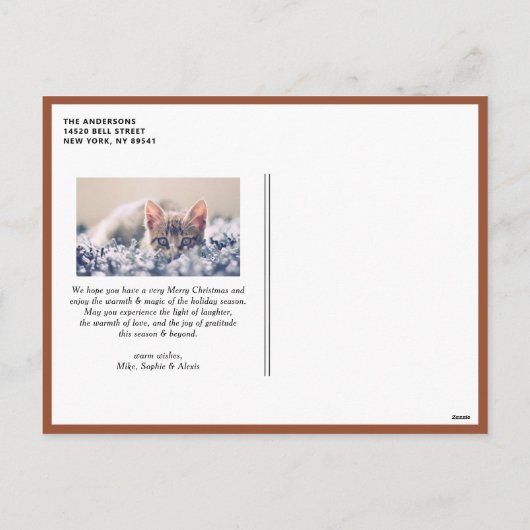 世界への喜びクリスマスカロルTerracotta写真 シーズンポストカード (裏面)