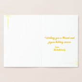 世界への喜びクリスマスフォトグリーティング 箔カード (内部)