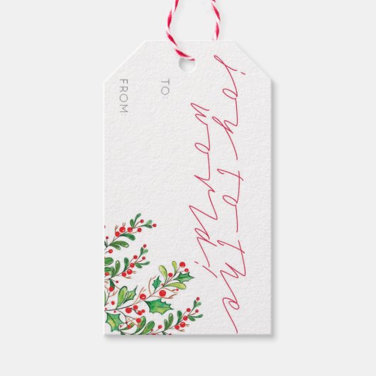 世界への喜びクリスマスプレゼントラベル ギフトタグ (正面)