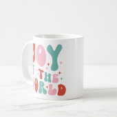 世界への喜びクリスマスレトロ コーヒーマグカップ (正面左)