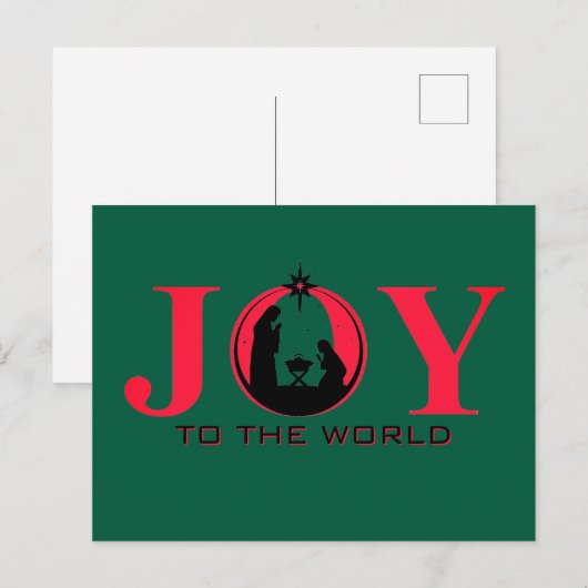 世界への喜びクリスマス出生はがき シーズンポストカード (正面/裏面)