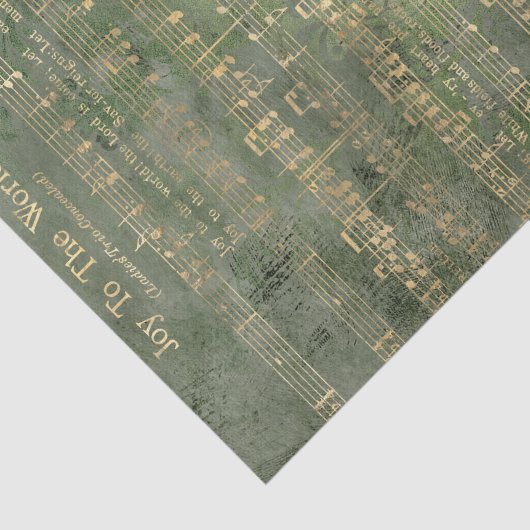 世界への喜びクリスマス金ゴールドの音楽の分離 薄葉紙 (詳細)