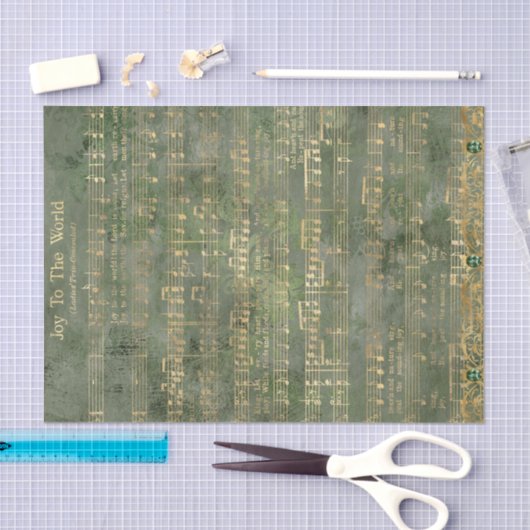 世界への喜びクリスマス金ゴールドの音楽の分離 薄葉紙 (クラフト)