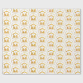 世界への喜びクリスマス金ゴールド ラッピングペーパー (フラット)