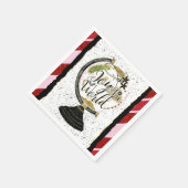 世界への喜びグローバルホリデーピンク&レッドパーティー スタンダードカクテルナプキン (角)