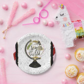 世界への喜びグローバルホリデーピンク&レッドパーティー ペーパープレート (パーティー)