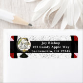 世界への喜びグローバルホリデーピンク&レッドパーティー ラベル (インサイチュ)