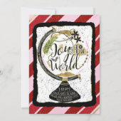 世界への喜びグローバルホリデーピンク&レッドパーティー 招待状 (裏面)