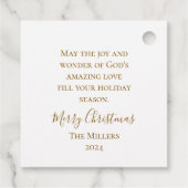 世界への喜びゴールデンクカスタムリエレガントスマス フェイバータグ (裏面)