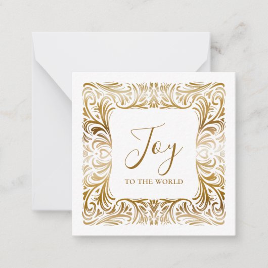 世界への喜びゴールデンクカスタムリシエレガントョス ノートカード (正面)