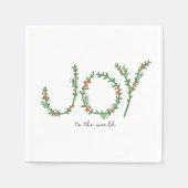 世界への喜びシンプルかわいいクリスマスナプキン スタンダードカクテルナプキン (正面)