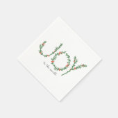 世界への喜びシンプルかわいいクリスマスナプキン スタンダードカクテルナプキン (角)