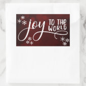 世界への喜びタイポグラフィと雪片 長方形シール (バッグ)