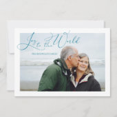 世界への喜びターコイズ写真クリスマス シーズンカード (正面)