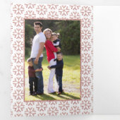 世界への喜びバラ金ゴールドグリッタークリスマスフォト 三つ折りクリスマスカード (内部最初)