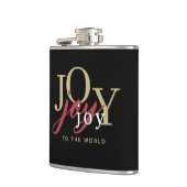 世界への喜びフェスティバルタイポグラフィクリスマス フラスク (左)