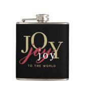 世界への喜びフェスティバルタイポグラフィクリスマス フラスク (正面)