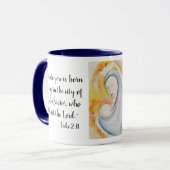 世界への喜びマドンナと子供の二音マグカップ マグカップ (正面左)