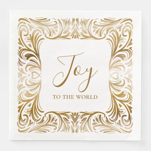 世界への喜びユニーク金ゴールドのエレガントクリスマス (正面)