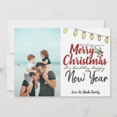 世界への喜びリース写真クリスマスカード シーズンカード (裏面)